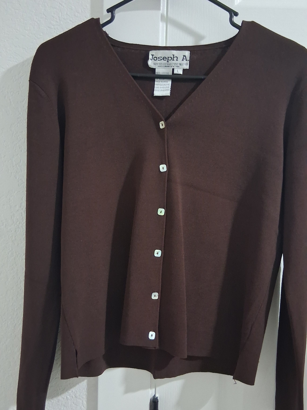 Joseph Women's Brown V-Neck Button Cardigan Sweater